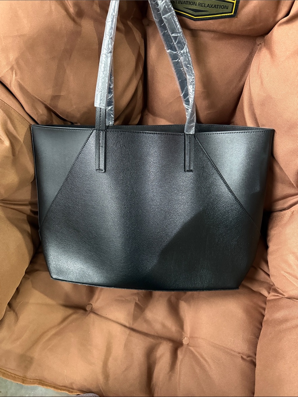 Donna Karan Black Pebbled Leather Tote - Picture 4 of 4